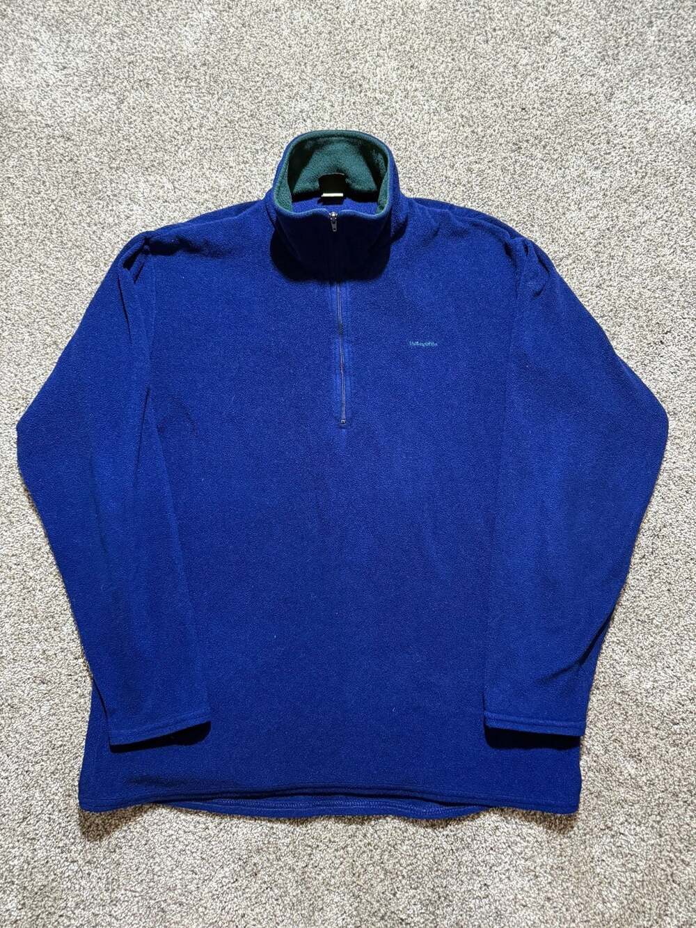 Vintage Patagonia Capilene Quarter Zip Fleece Pullover Blue Size L USA Made